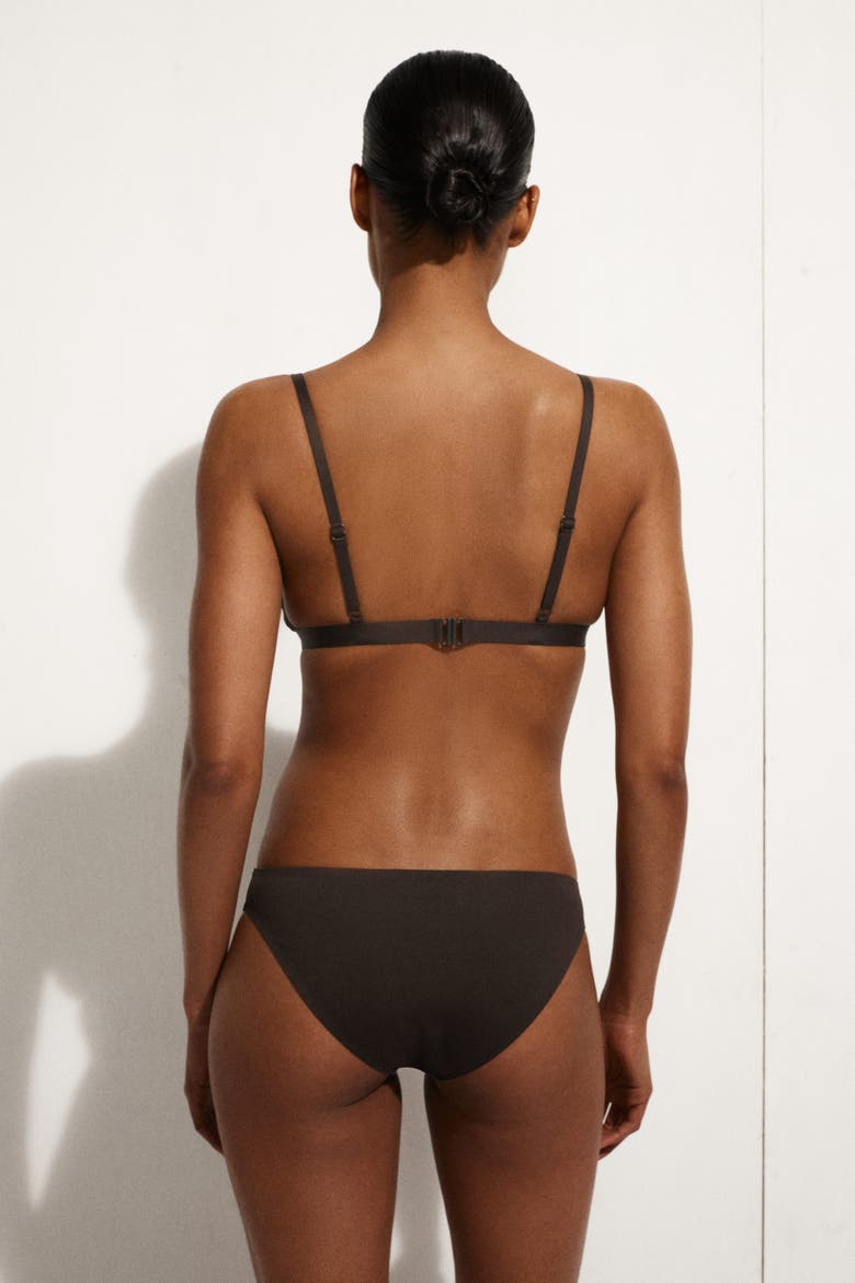 Triangle Bikini Top, Alternate, color, DARK BROWN