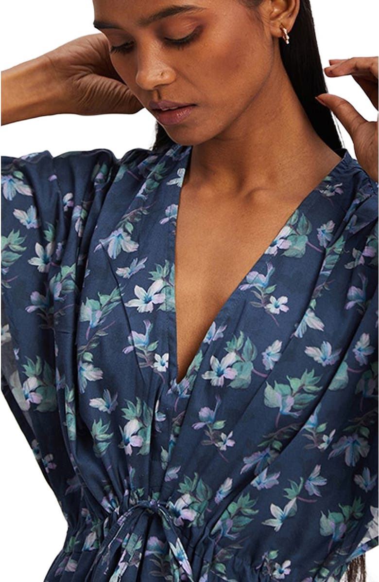 Reistor Short Wrap Dress Midnight Florals, Alternate, color, 