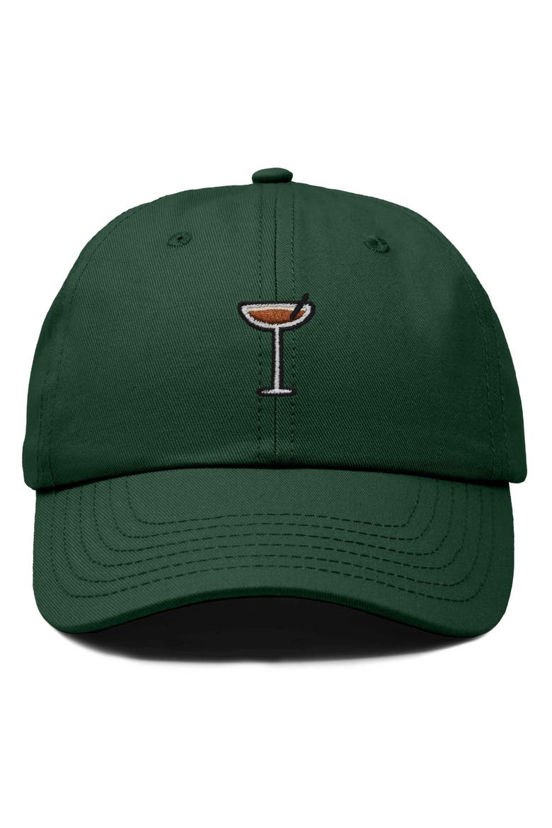 Espresso Martini Embroidered Hat, Main, color, Dark Green
