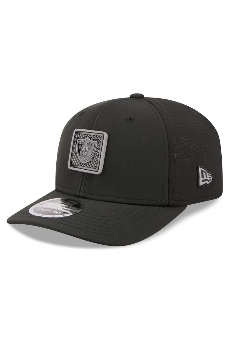 Men's New Era  Black Las Vegas Raiders 2026 NFL Training Camp 9SEVENTY Adjustable Hat, Alternate, color, Black