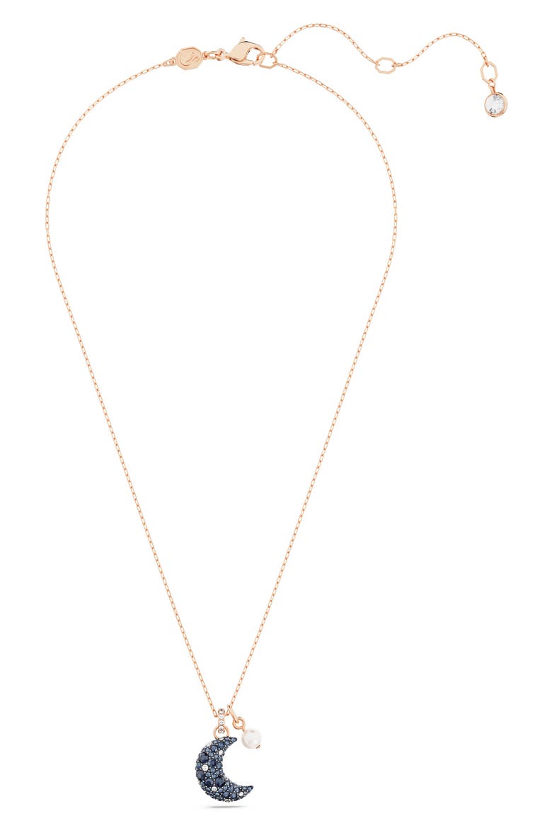 Sublima Luna Pendant Necklace, Alternate, color, BLUE/ ROSE GOLD