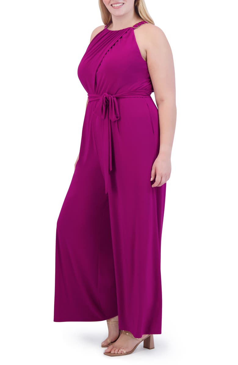 Vince Camuto Halter Neck Sleeveless Jumpsuit, Alternate, color,