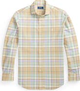 Polo Ralph Lauren Classic Fit Plaid Linen Button-Up Oxford Shirt
