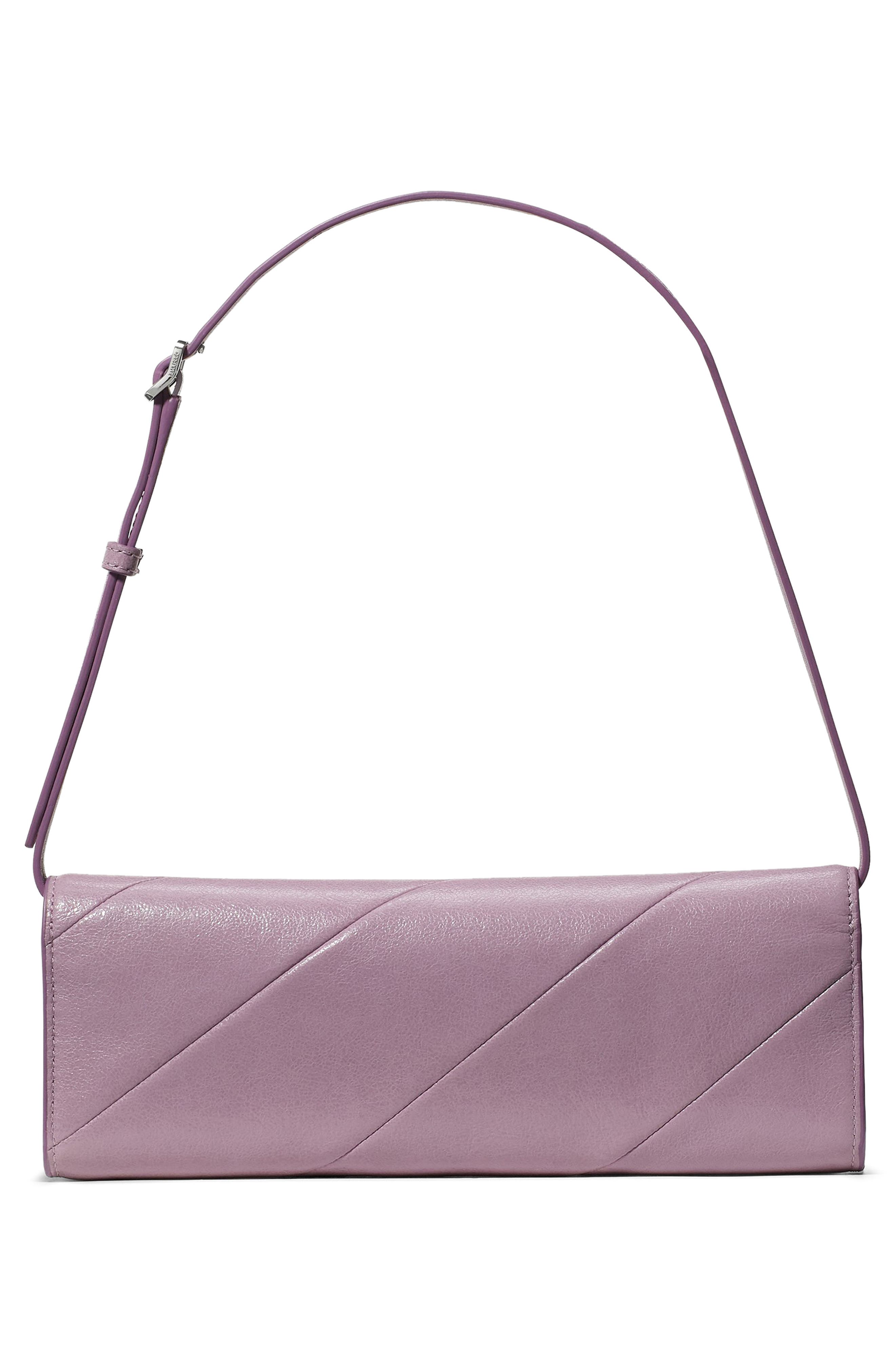 Kate Spade New York deco pieced soft glazed leather shoulder bag, Alternate, color, Market Purple