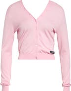Alexander Wang Crop Continuous Placket Wool Cardigan