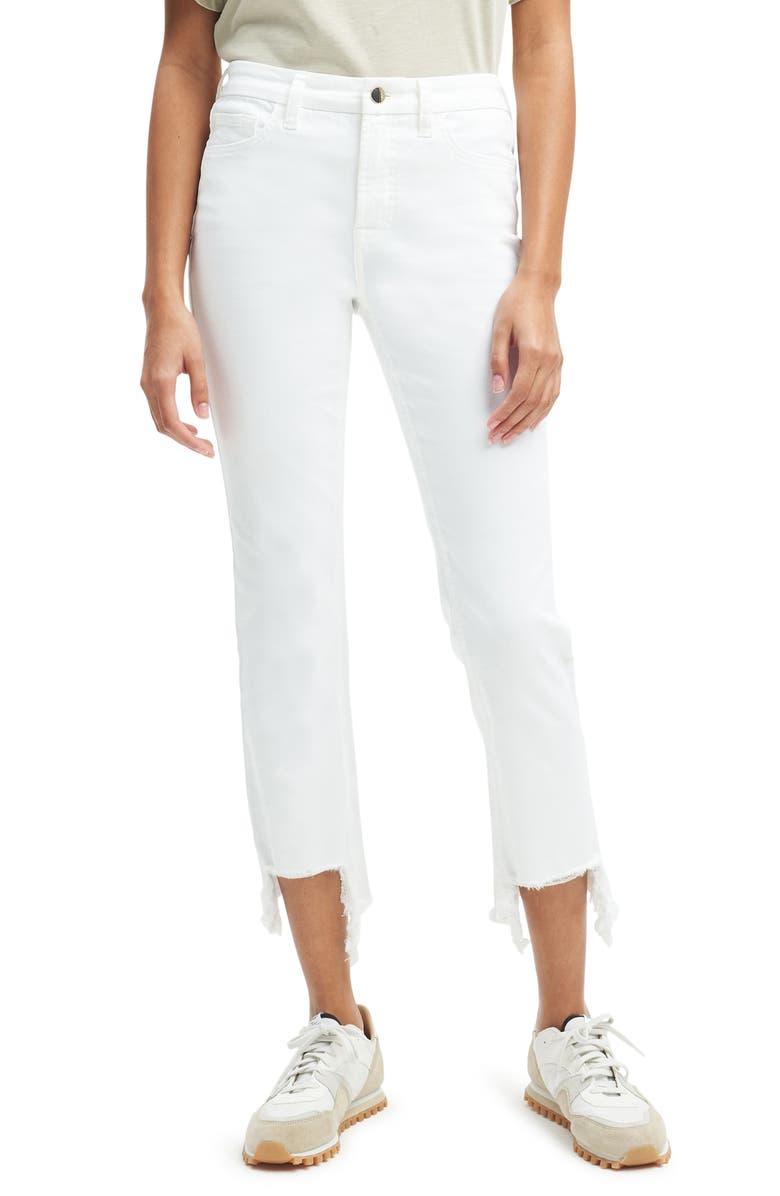 JEN7 by 7 For All Mankind High Waist Chew Hem Crop Straight Leg Jeans, Main, color,