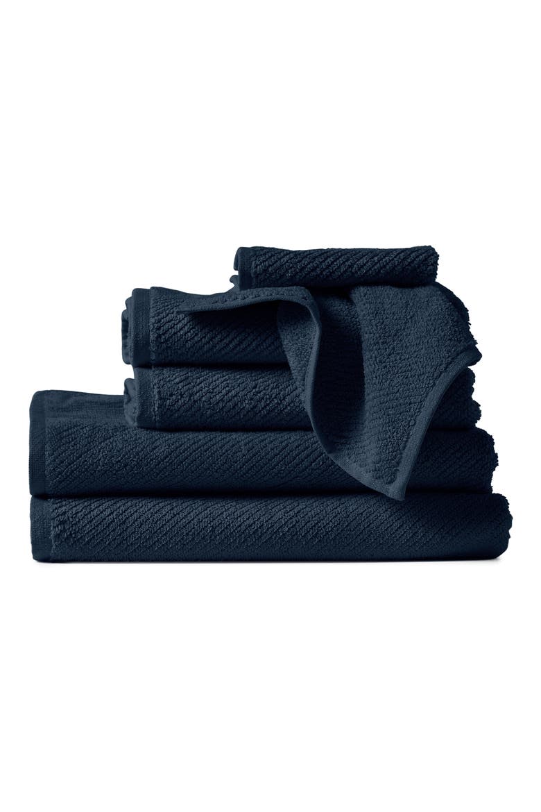 Air Weight® Organic Cotton Set of 6 Bath Towels, Main, color, MIDNIGHT INDIGO