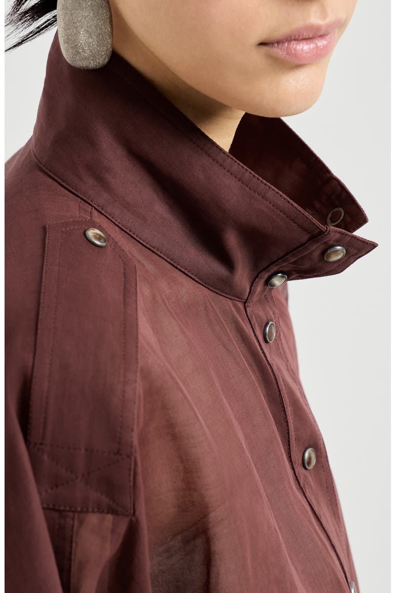 Cotton organza outerwear jacket, Alternate, color, Bordeaux