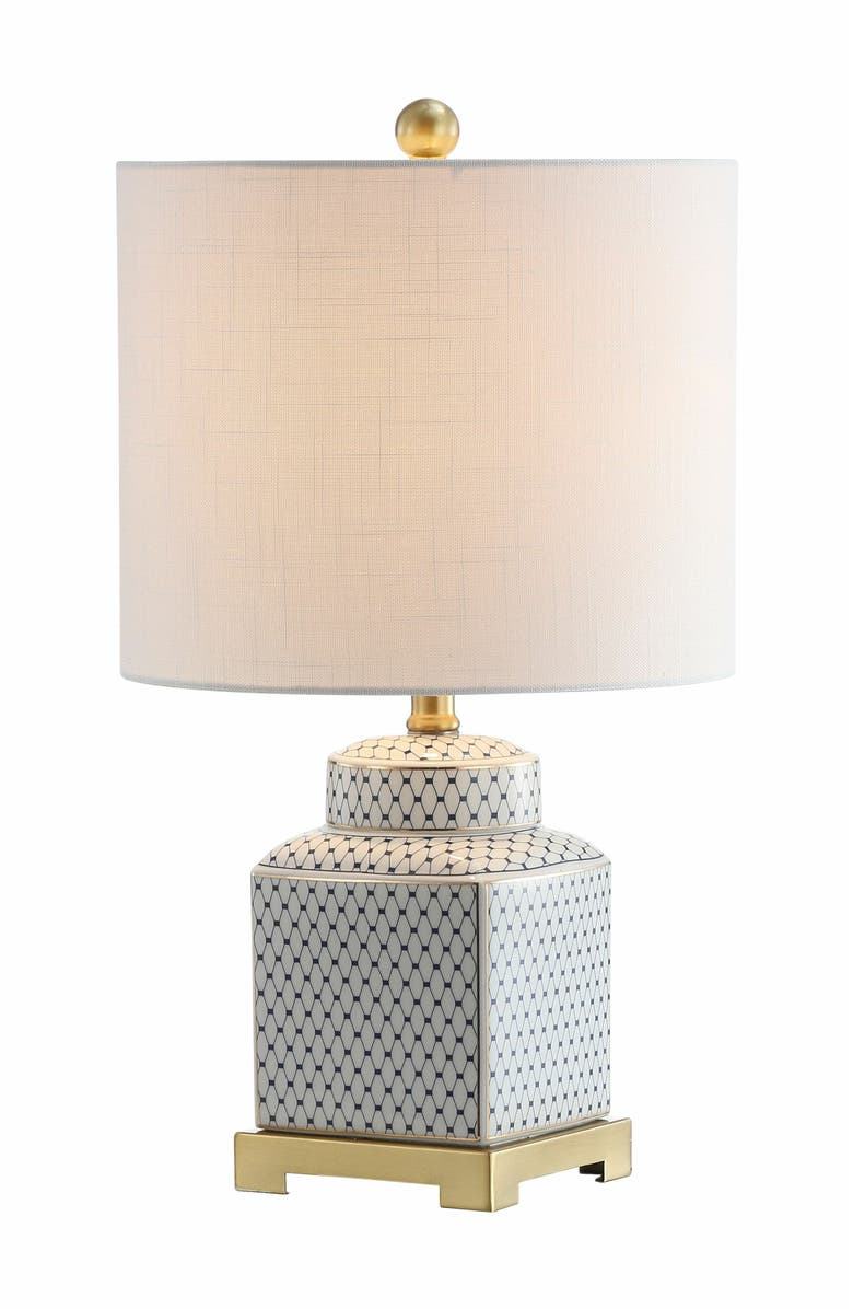 JONATHAN Y Cleo Ceramic/Metal Ginger Jar LED Table Lamp, Main, color,