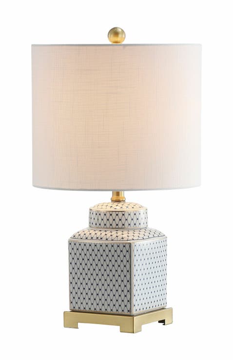 Cleo Ceramic/Metal Ginger Jar LED Table Lamp