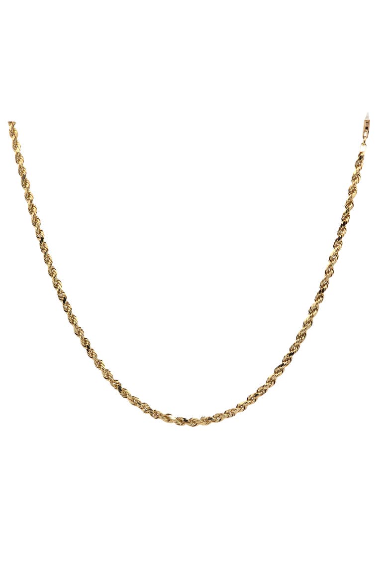 14K Diamond Cut Rope 3.5mm 18in 6g  Chain Necklace, Main, color, Yellow Gold