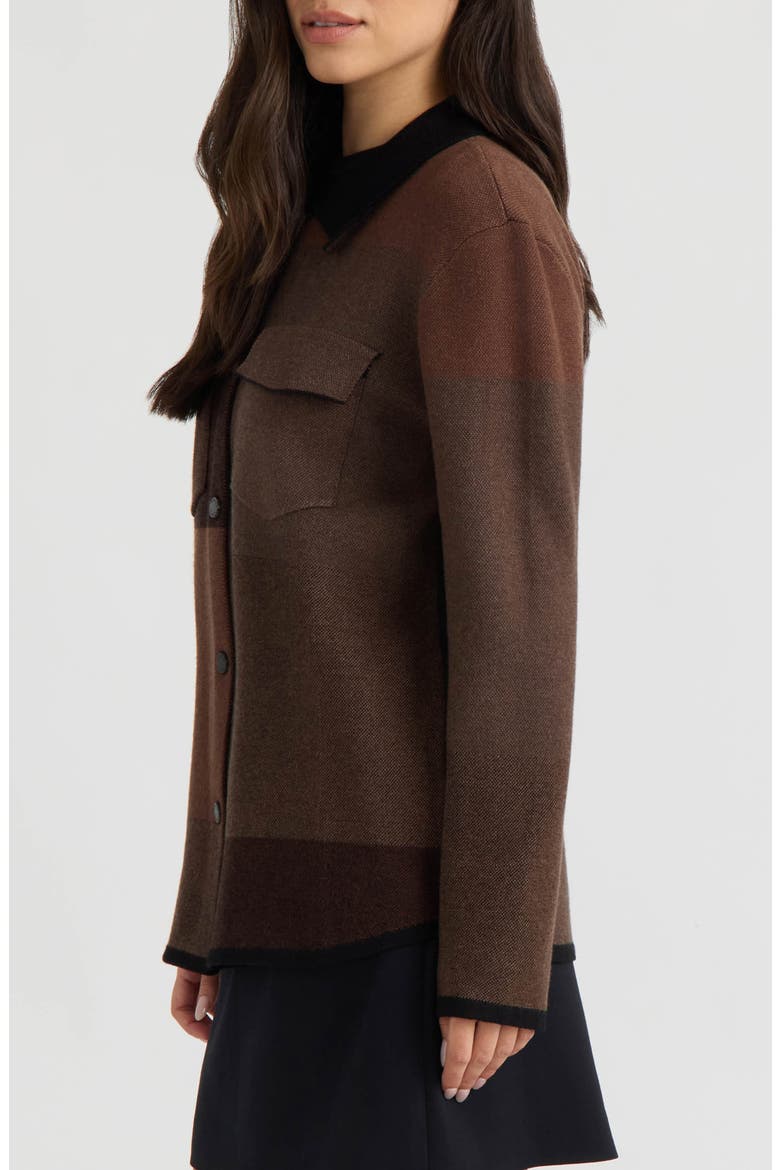 Colorblock Sweater Shacket, Alternate, color, BLACK/ BROWN COLOR BLOCK