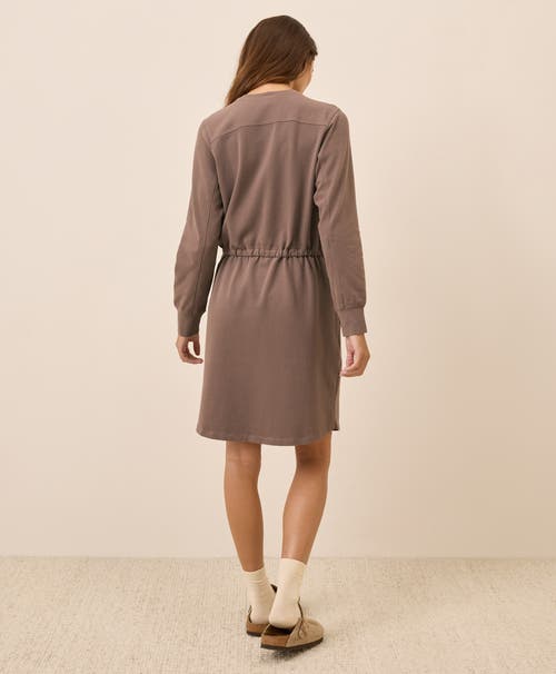 Pact Organic Cotton Cloudknit Sweatshirt Dress In Brown