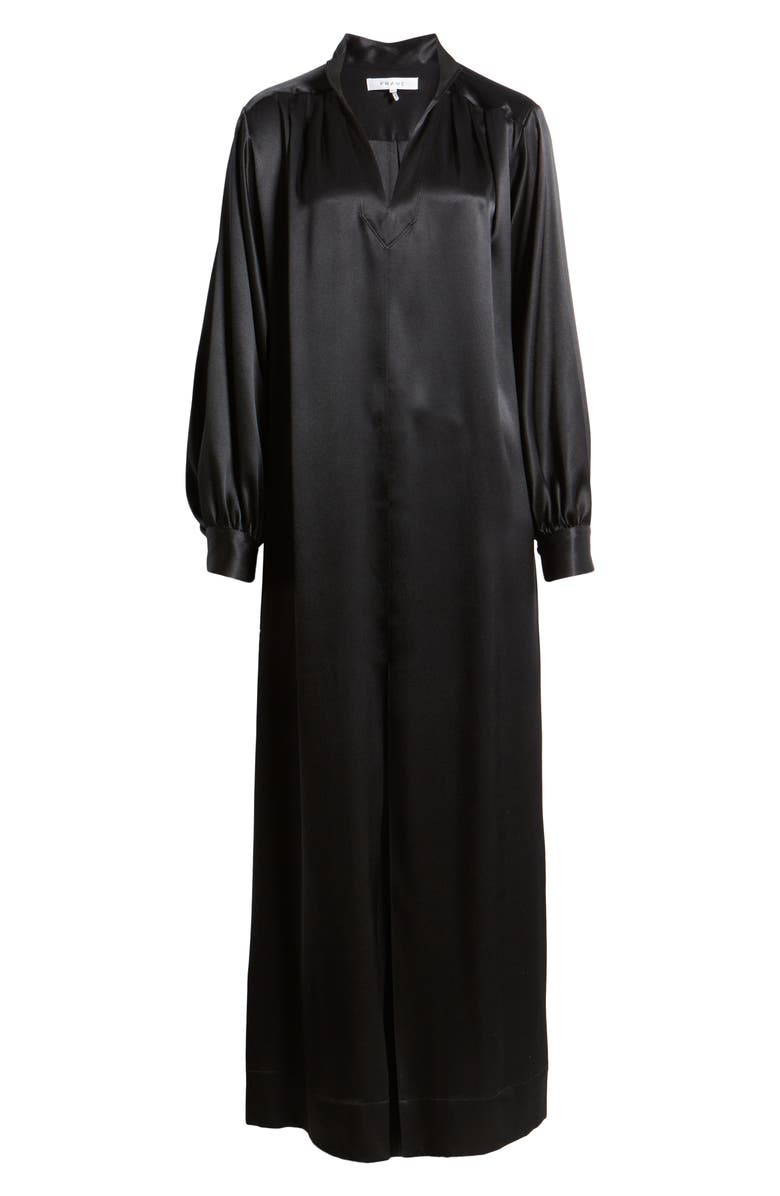 FRAME Long Sleeve Silk Caftan Maxi Dress, Alternate, color,
