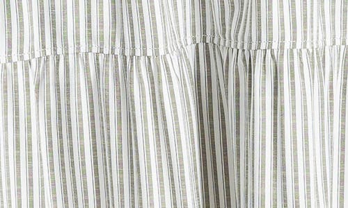 Max Studio Stripe Tiered Maxi Shirtdress In White