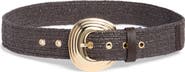Vince Camuto Stretchy Straw Layered Buckle Belt