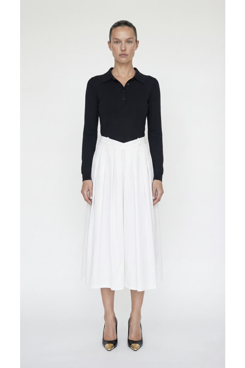Sonia Polo Midi Dress With Pleated Skirt, Main, color, Black