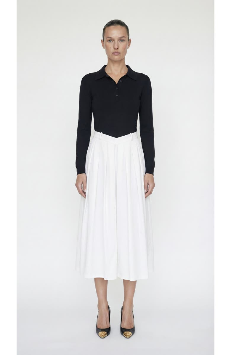 Elexiay Sonia Polo Midi Dress With Pleated Skirt, Main, color, Black