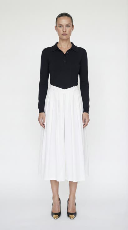 Sonia Polo Midi Dress With Pleated Skirt