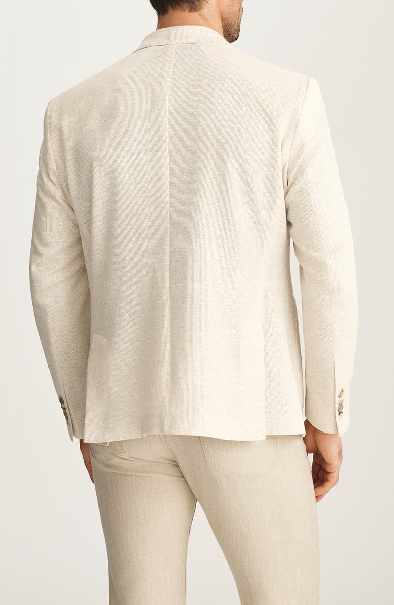 34 Heritage Matteo Slim Fit Beige Linen & Cotton Blend Piqué Sport Coat, Alternate, color, Beige