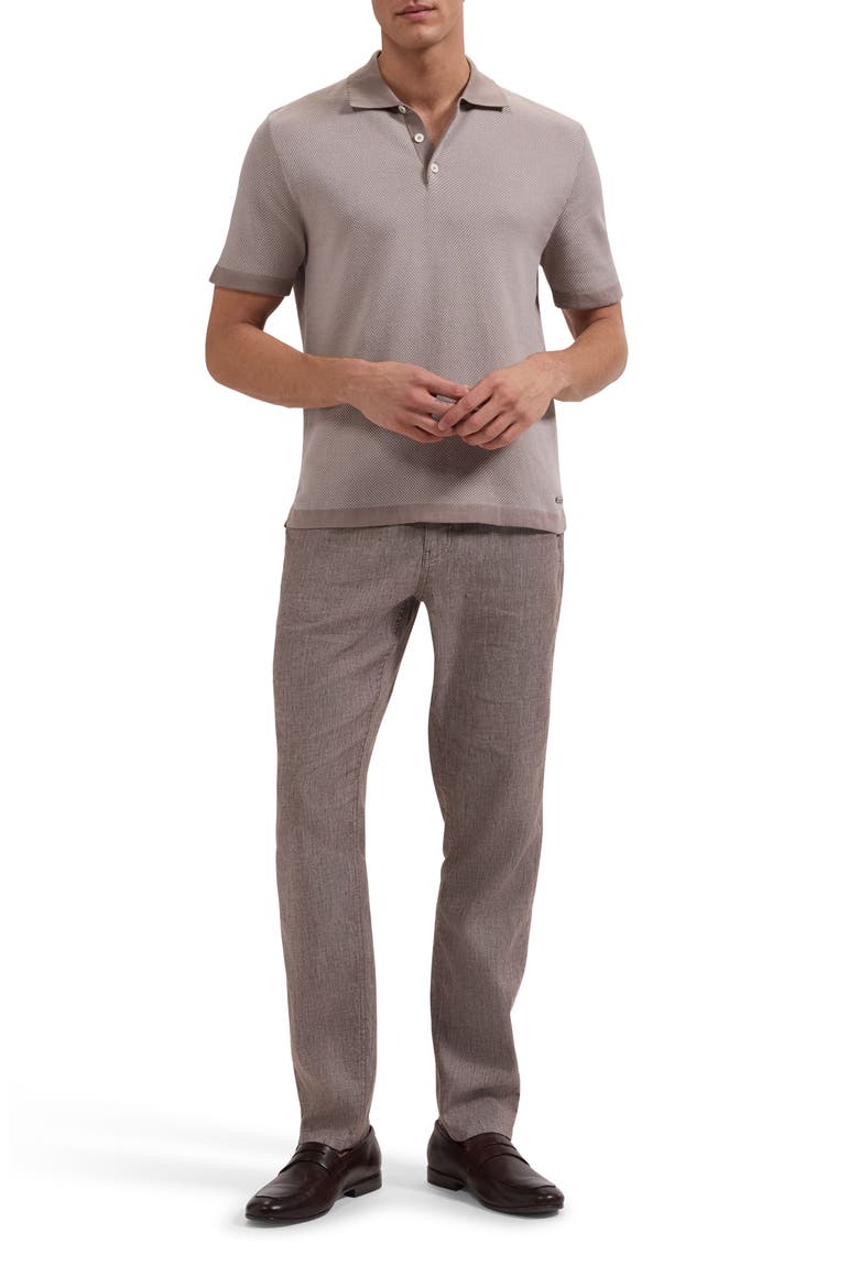 Geometric Jacquard Polo Sweater, Alternate, color, WALNUT