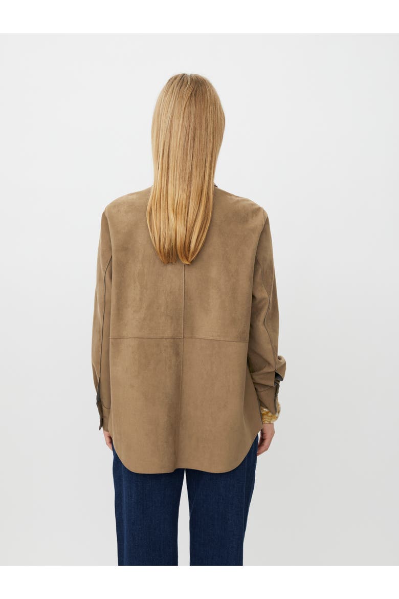MaIvethra Faux Suede Shirt, Alternate, color, Otter