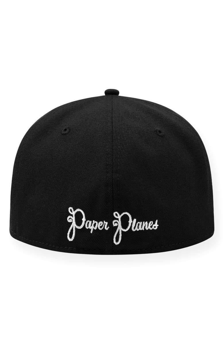 PAPER PLANES P Logo 59FIFTY Twill Hat, Alternate, color, Black
