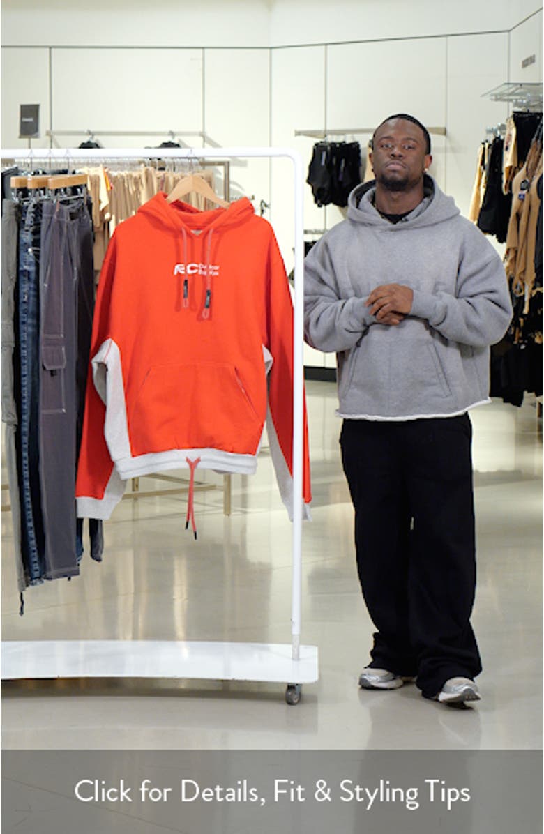 From Here to There Logo Embroidered Colorblock Cotton Graphic Hoodie, sales video thumbnail