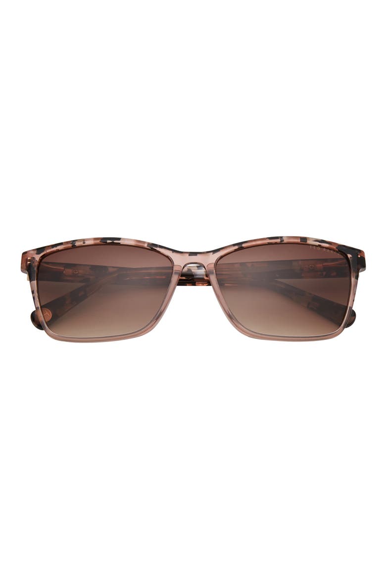 57mm Rectangle Sunglasses, Main, color, BLUSH