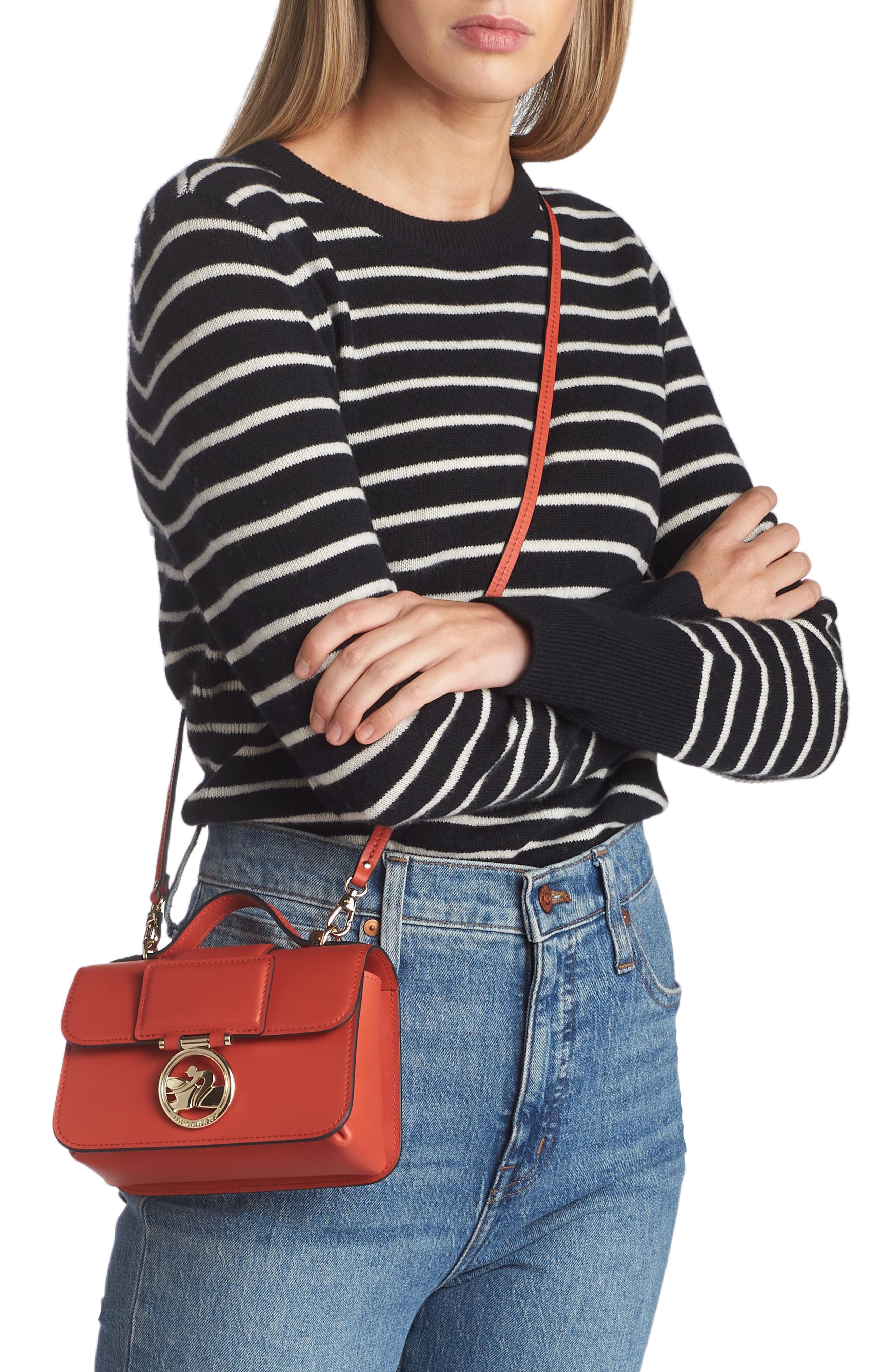 Longchamp Box Trot Extra Small Crossbody Bag, Alternate, color, Orange