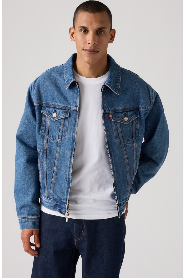 Trucker Zip Jacket, Alternate, color, X SHFU MID STONE