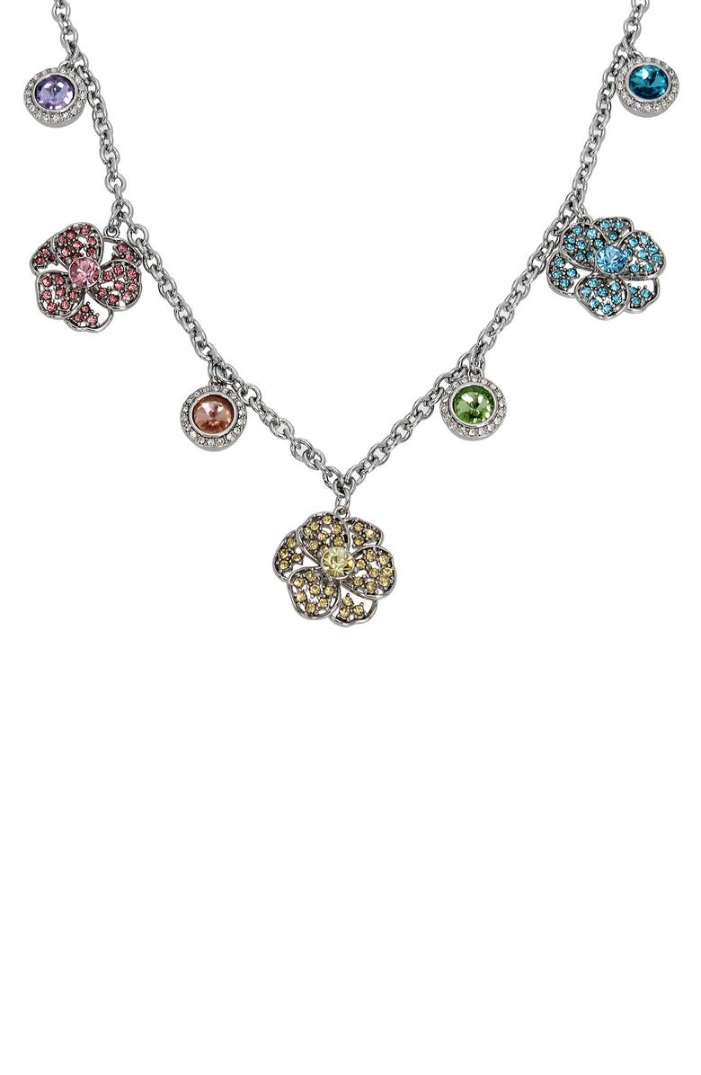 Kurt Geiger London Flower Stone Charm Necklace, Main, color, Multi