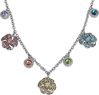 Flower Stone Charm Necklace