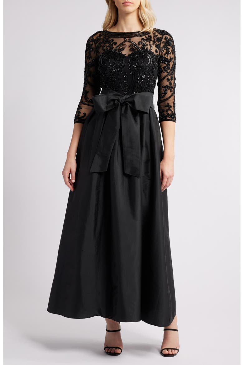 jovani sequin dress 63405 gold and silver fully beaded long pageant and prom Vintage 70s Fringed Tassel bf-40-app neck and sheer v Size:L (US 14-16)