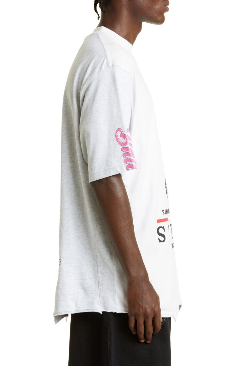 Balenciaga Oversize Embroidered Upside Down Graphic Tee, Alternate, color,