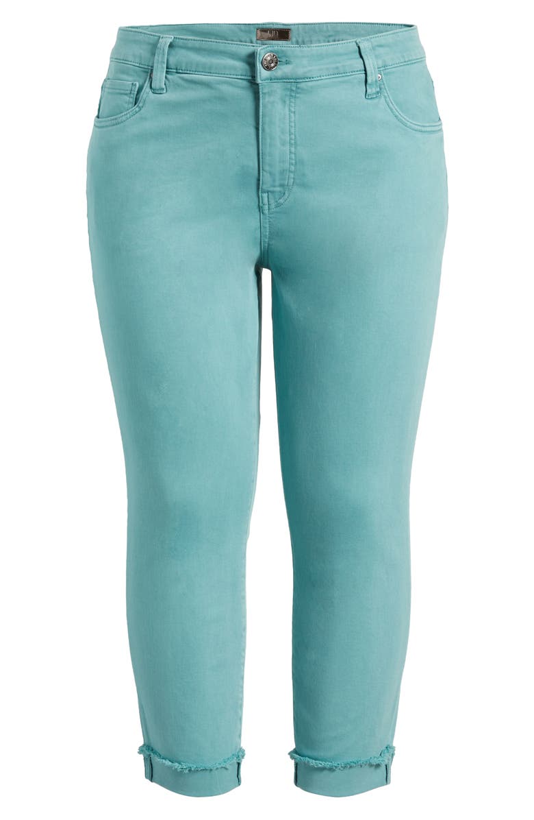 KUT from the Kloth Amy Frayed Crop Slim Straight Leg Jeans, Alternate, color, Sea Blue