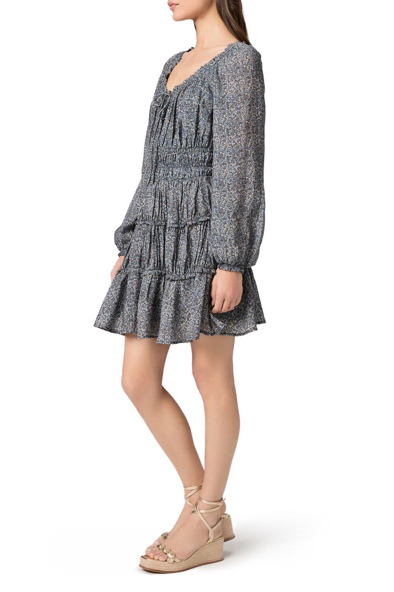 Kenmare Floral Tiered Dress, Alternate, color, NAVY MULTI