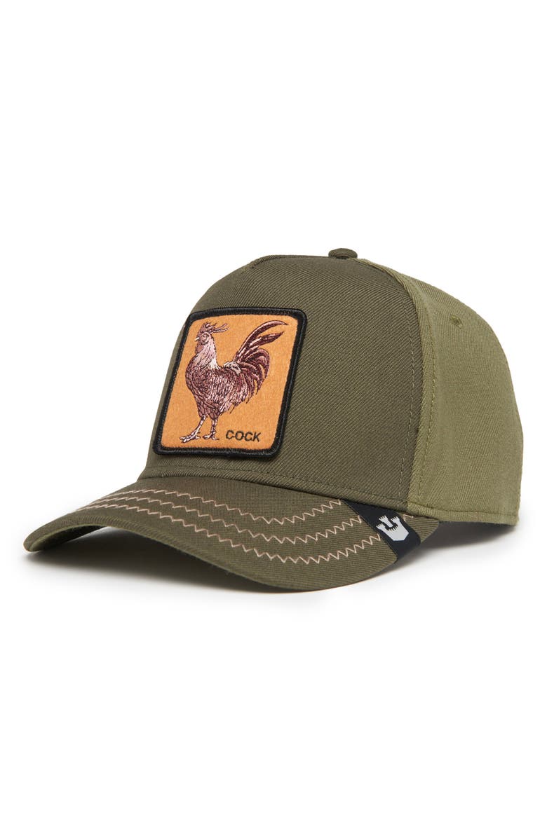 Goorin Bros. Cock Field Rooster Patch Snapback Hat, Alternate, color, Moss