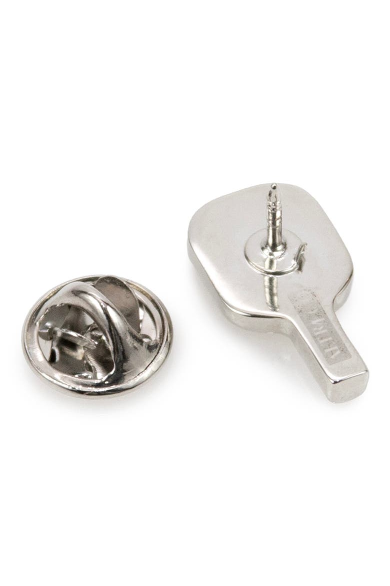 Pickleball Racket Lapel Pin, Alternate, color, SILVER