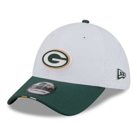 Men's New Era  White/Green Green Bay Packers 2025 NFL Training Camp 39THIRTY Flex Hat