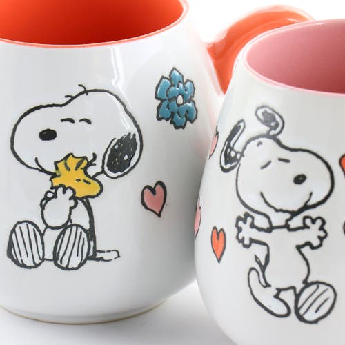 Peanuts 4 Piece 20 Ounce Stoneware Wax Relief Cup Set In Multi