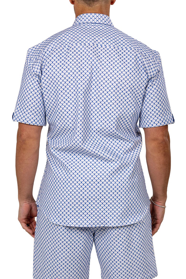 Galileo Marthy Short Sleeve Button-Up Shirt, Alternate, color, WHITE/BLUE
