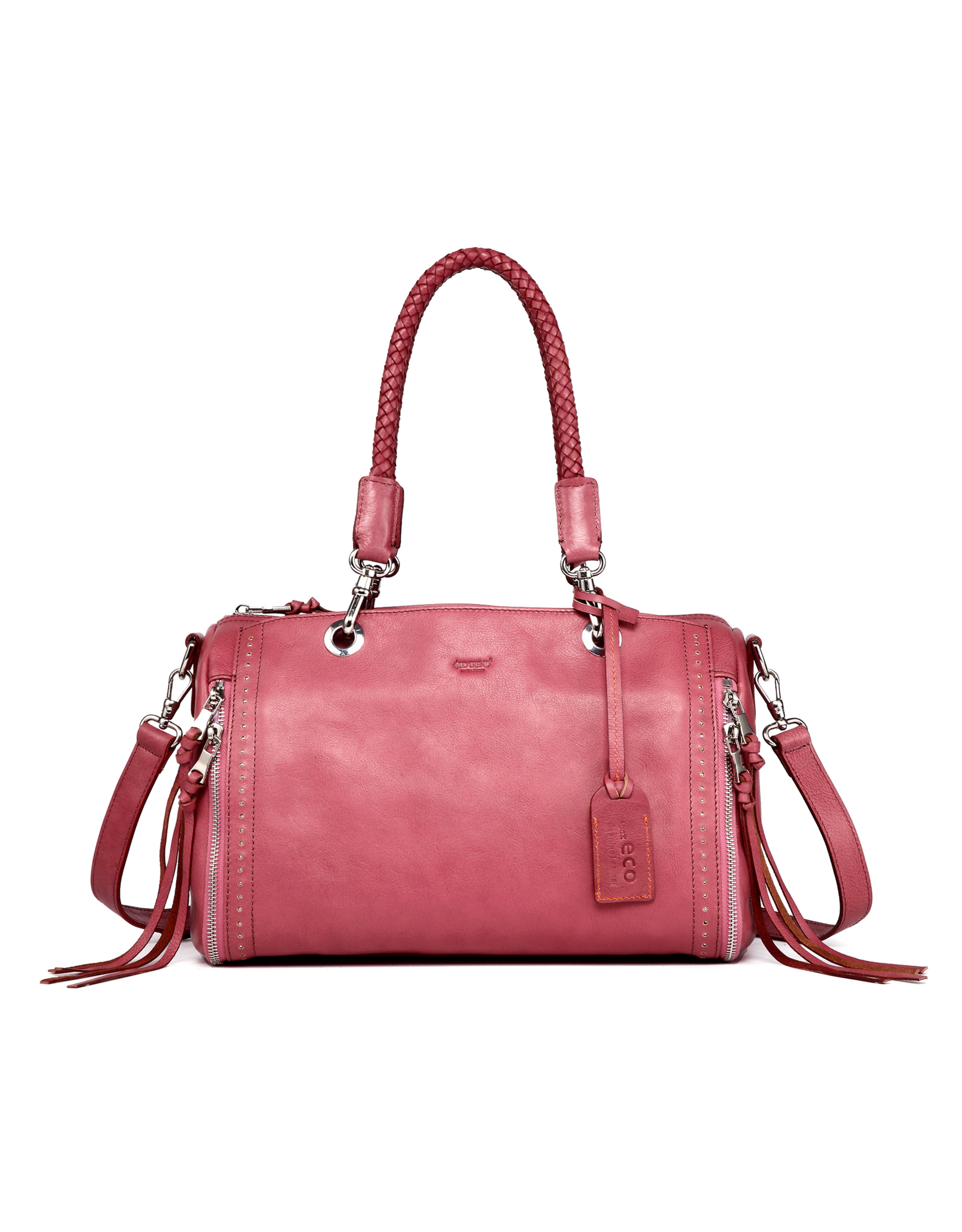 Lily Genuine Leather Classic Heritage Satchel, Main, color, Orchid
