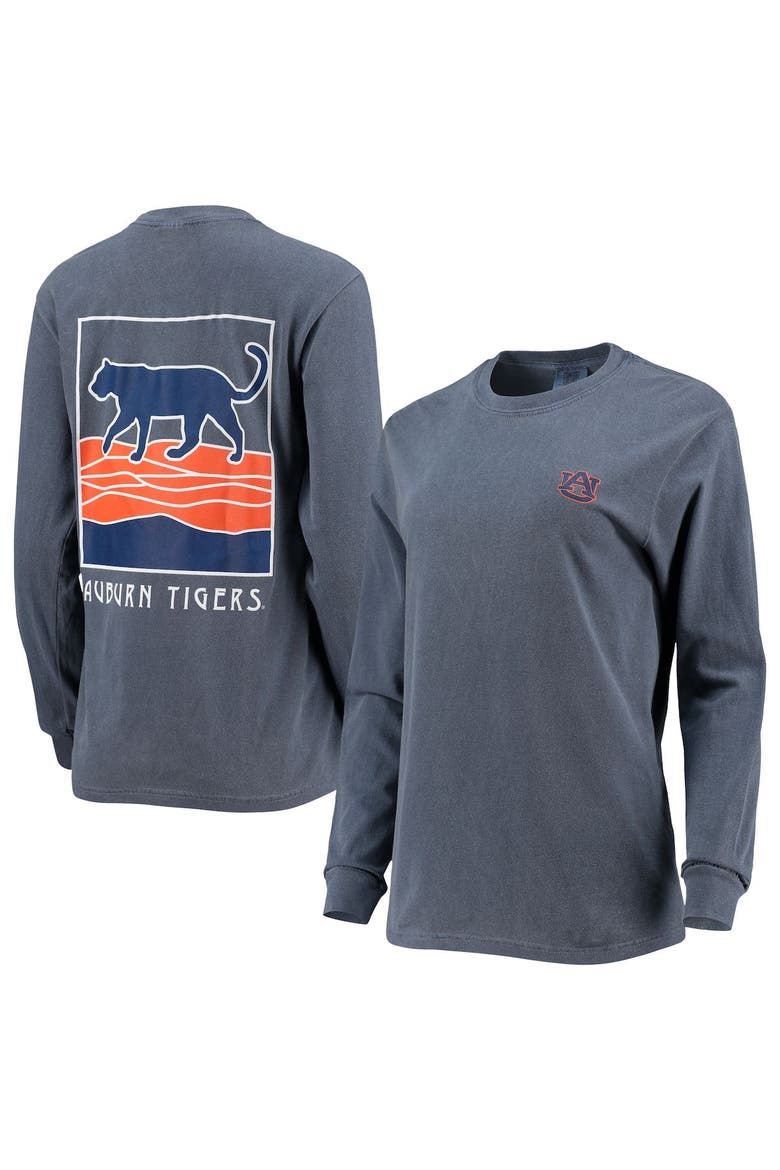 Women's Navy Auburn Tigers Comfort Colors Mascot Art Oversized Long Sleeve T-Shirt, Main, color, Navy