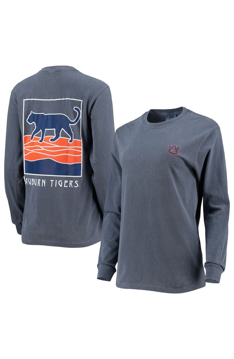 SUMMIT SPORTSWEAR Women's Navy Auburn Tigers Comfort Colors Mascot Art Oversized Long Sleeve T-Shirt, Main, color, 