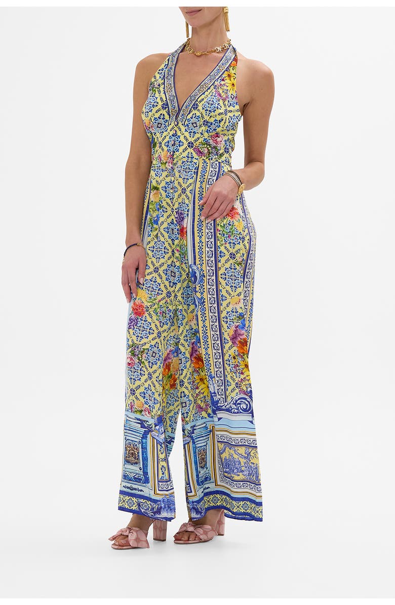 Camilla Halterneck Jumpsuit With Tie Neck Wall To Wall Wonders, Alternate, color, 