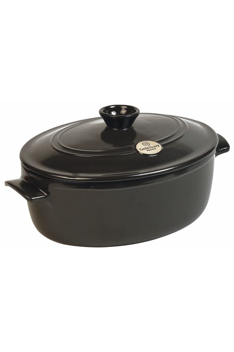 Flame 6.3 Quart Oval Stewpot Dutch Oven, Main, color, Charcoal