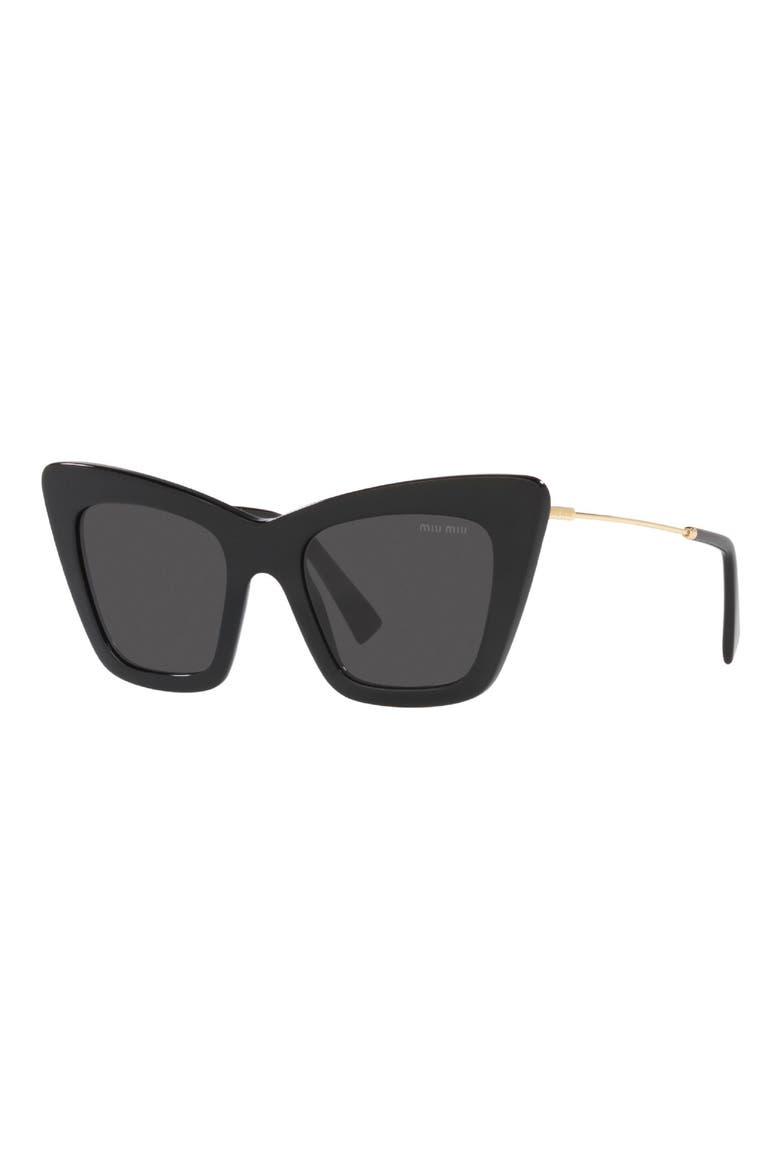 50mm Cat Eye Sunglasses, Alternate, color, DARK GREY