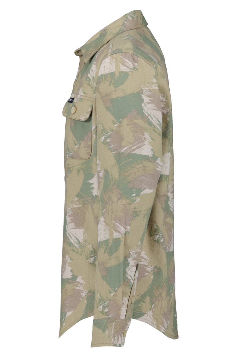 Kids' Camo Flannel Button-Up Shirt, Alternate, color, KHAKI