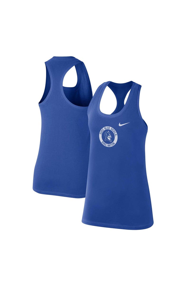 Nike Women's Nike Royal Duke Blue Devils Modern Circle Racerback Tank Top, Main, color, 
